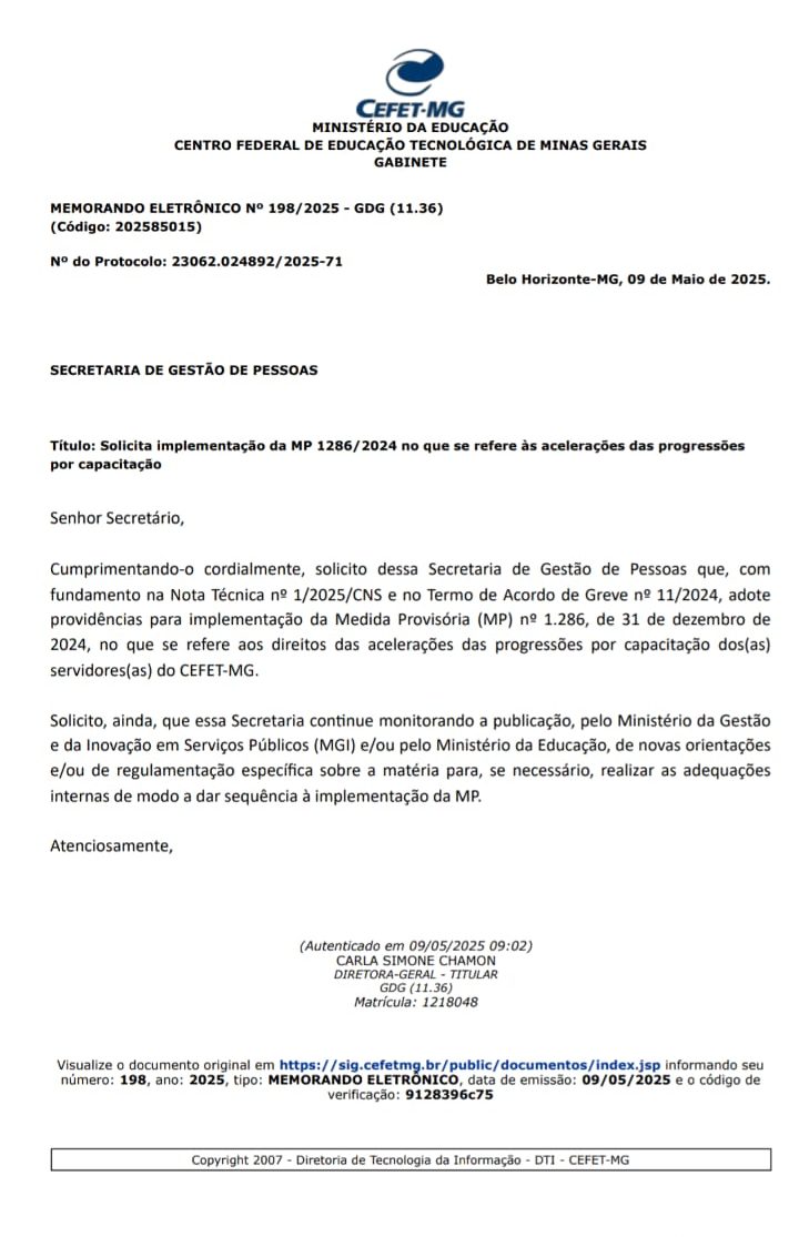 UFMG, CEFET-MG, UFVJM e IFMG confirmam Aceleração da Carreira para TAE 2