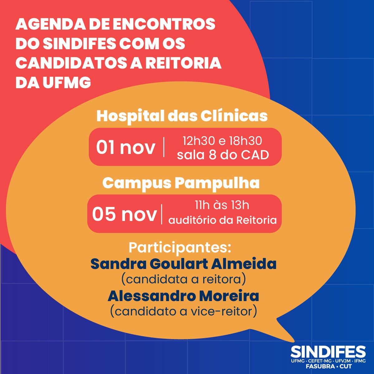 Agenda de Encontros do SINDIFES com os candidatos a Reitoria da UFMG 3