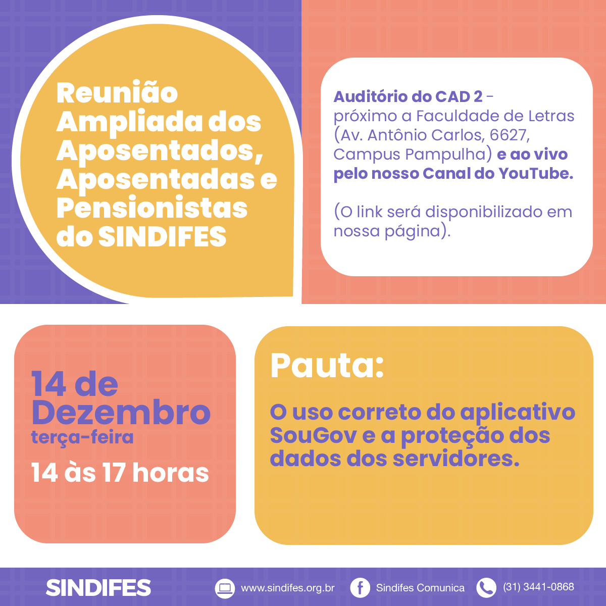 Reunião ampliada dos Aposentados, Aposentadas e Pensionistas no dia 14 discutirá fim do acesso ao SIGEP 1