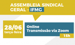SINDIFES convoca TAE do IFMG para Assembleia nesta terça, 28 de junho 1