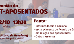 GT-APOSENTADOS CONVOCADA APOSENTADOS, APOSENTADAS E PENSIONISTAS PARA REUNIÃO NESTA QUARTA, DIA 02/10 3