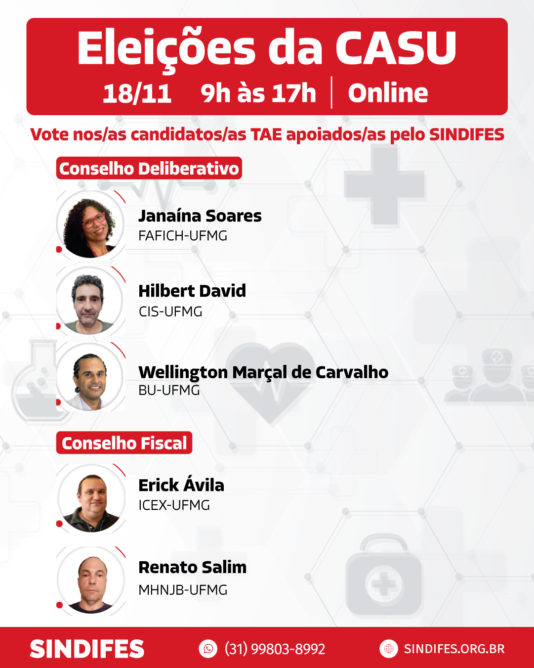 Vote nos/as Candidatos/as apoiados/as pelo SINDIFES 3